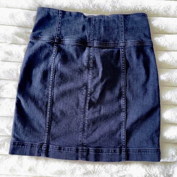 Free People Modern Femme Black Stretch lace up Denim Corset Skirt - 4 - Picture 4 of 5